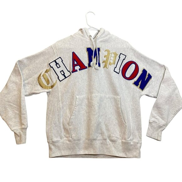 Champion Other - Champion Men's Reverse Weave Hoodie Sweatshirt Old English Logo Silver Gray M